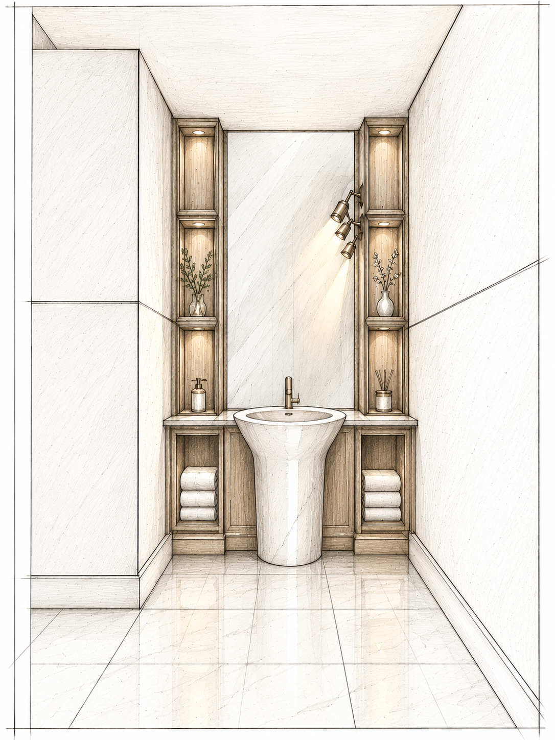 Rendering Powder room Image